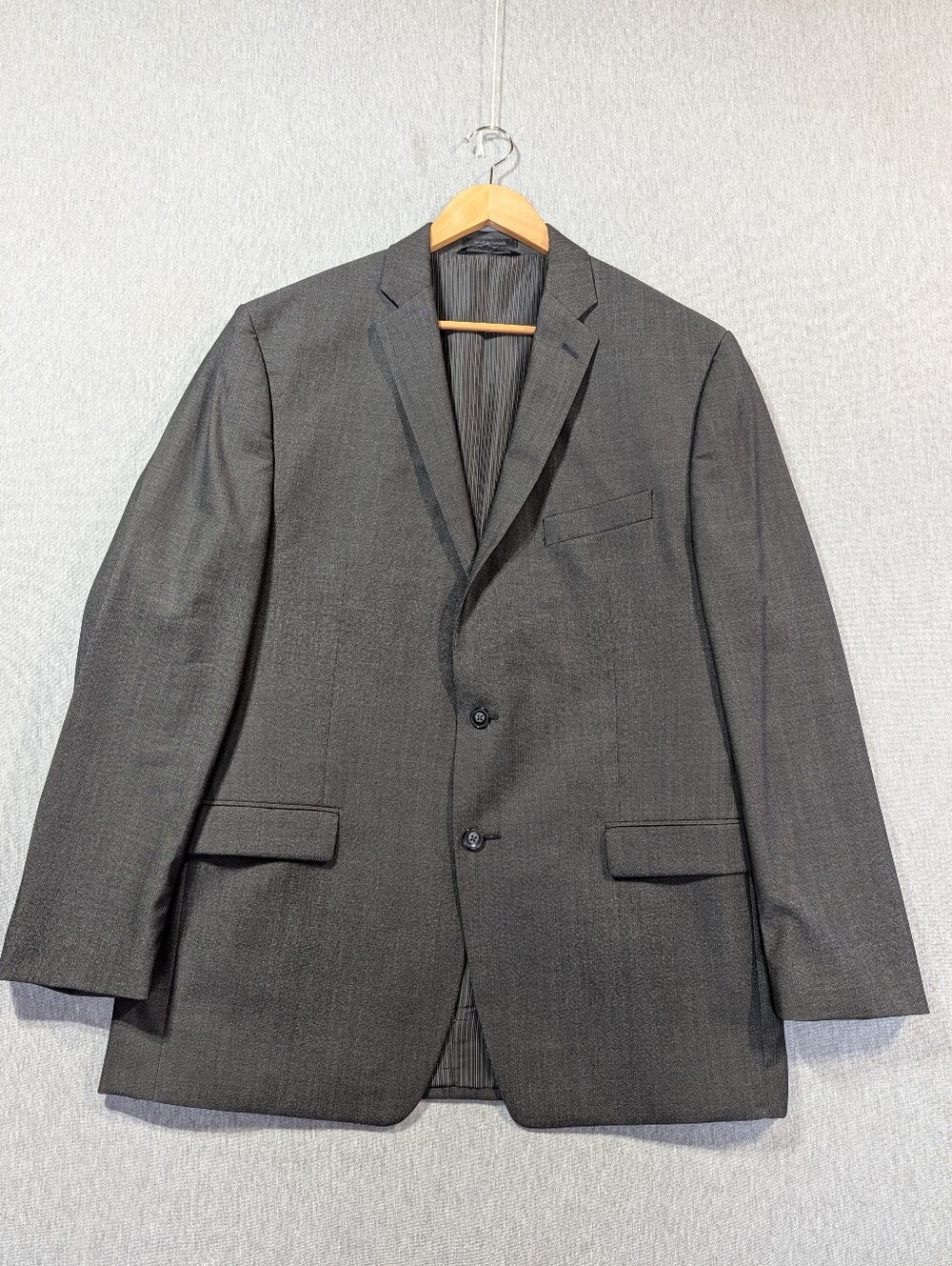 Calvin Klein Wool Suit Jacket Men's 46L Charcoal Gray Lined